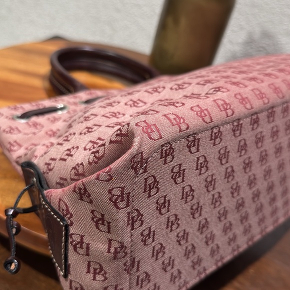 Dooney & Bourke Plum/Burgundy Monogram Canvas Bag. - Picture 10 of 16